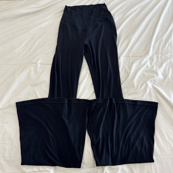 Aerie Crossover Super Flare Leggings Black High Rise Size S EUC - Picture 1 of 2